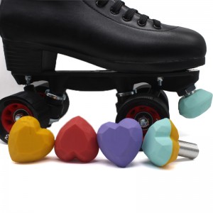 Factory direct sale customized heart diamond shape adjustable toe stop roller skate pure color